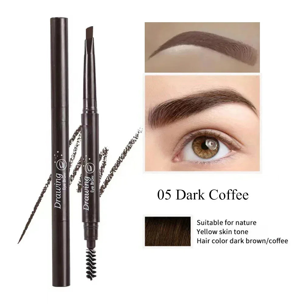 Extremely Fine Double-headed Waterproof Eyebrow Pencil - Durable and Long Lasting for Beginner Women's Makeup Eye Brow Pen