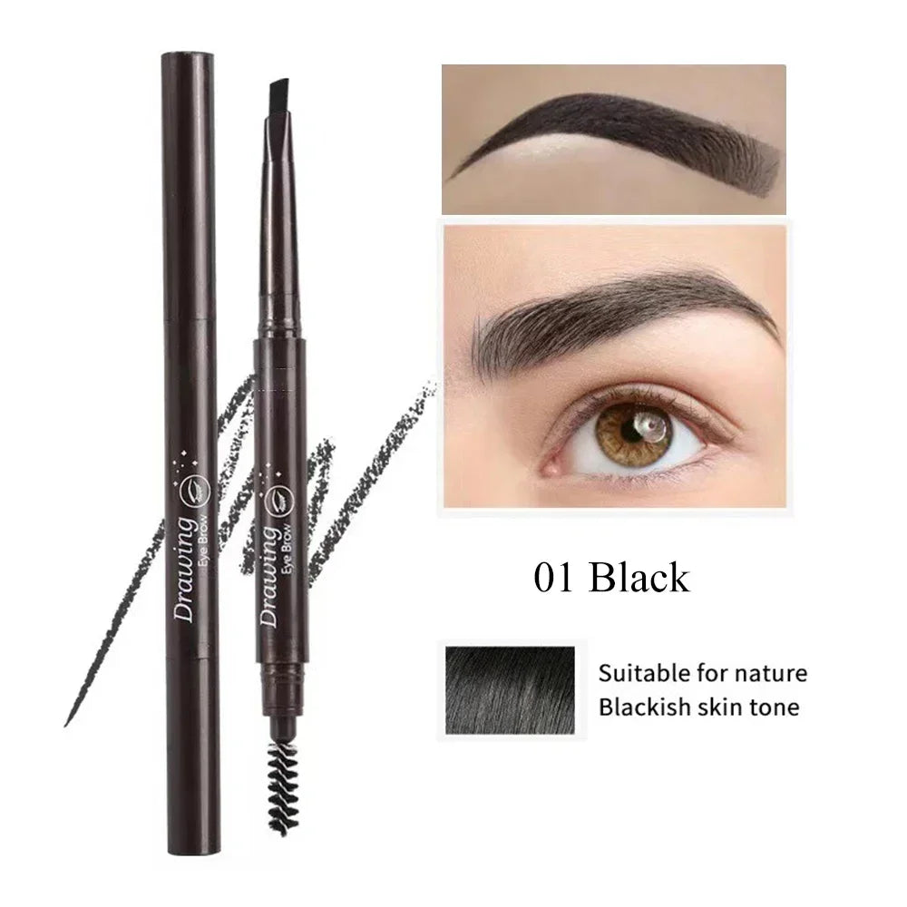 Extremely Fine Double-headed Waterproof Eyebrow Pencil - Durable and Long Lasting for Beginner Women's Makeup Eye Brow Pen